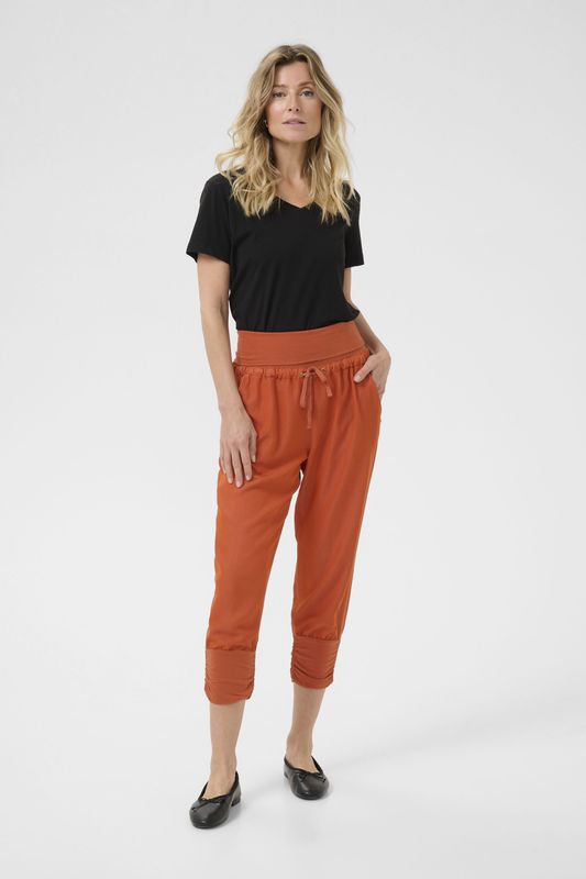 Casual Broek - Loose Fit - Oranje - 6/8 Lengte