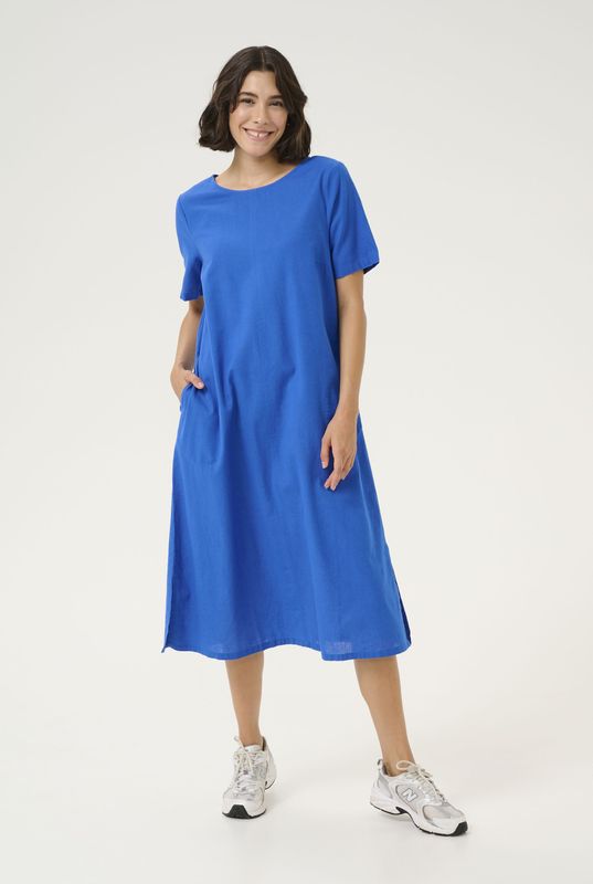 Kaffe - Bellis - Jurk - Azuur - 3/4 Lengte - Normale Pasvorm