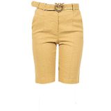 Pinko - Korte Broeken - Beige - Dames - Linnen