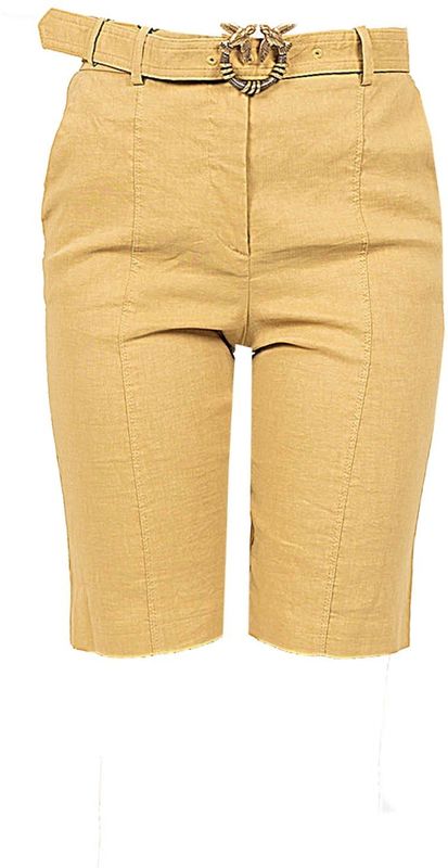 Pinko - Korte Broeken - Beige - Dames - Linnen