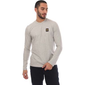 Belstaff - Katoen Jersey T-shirt - Zilver - Lange Mouwen