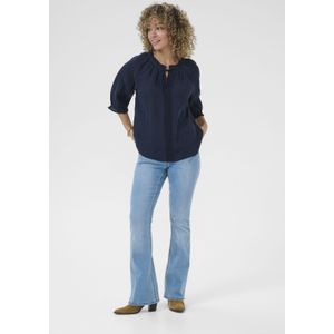 Cream - Blouse - Dress Blues - ½ Mouwen - Ronde Hals met V-Uitsnijding