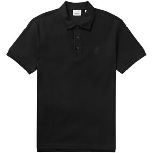 Burberry Branded Circle Logo Black Polo Shirt