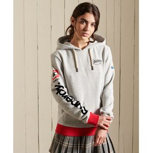 Superdry Core Logo- Hoodie Met Contrastrerende Biezen. - Dames - Maat 38