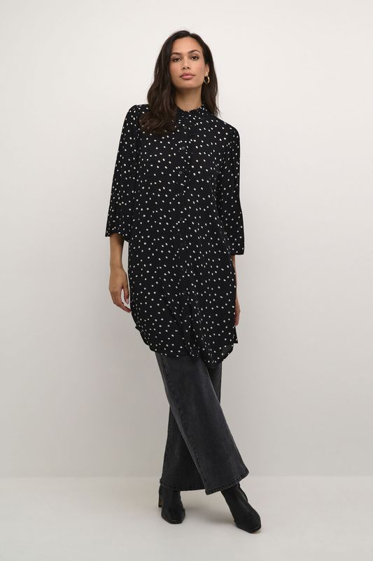 Kaffe - Blousejurk - Zwart/Wit - KA Vinni Amber