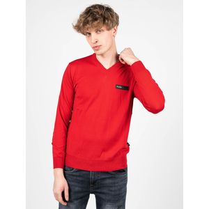Plein Sport - V-neck Knitwear - Trui - Zwart - 100% Merino Wol