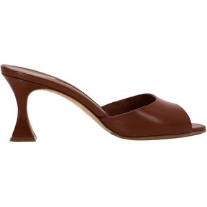 Manolo Blahnik Jadarona muiltjes in bruin leer