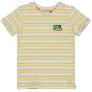 Quapi gestreept T-shirt beige/groen/geel