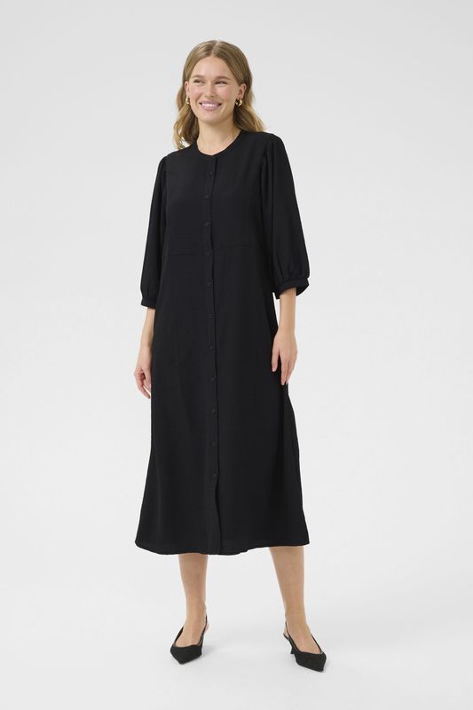 Kaffe - Zofia - Jurk - Zwart - 3/4 Lengte - Normale Pasvorm