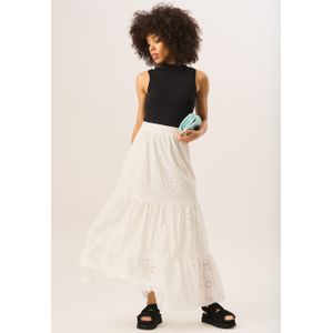 Gelaagde kanten geborduurde lange rok