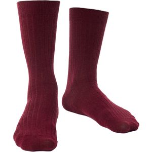 Steven - Heren 1 Paar Merino Wol Sokken met Zachte Boord, Niet-elastische Sokken - Bordeaux