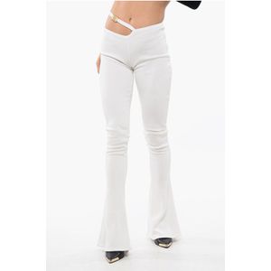 Uitlopende legging met uitsparing in beige