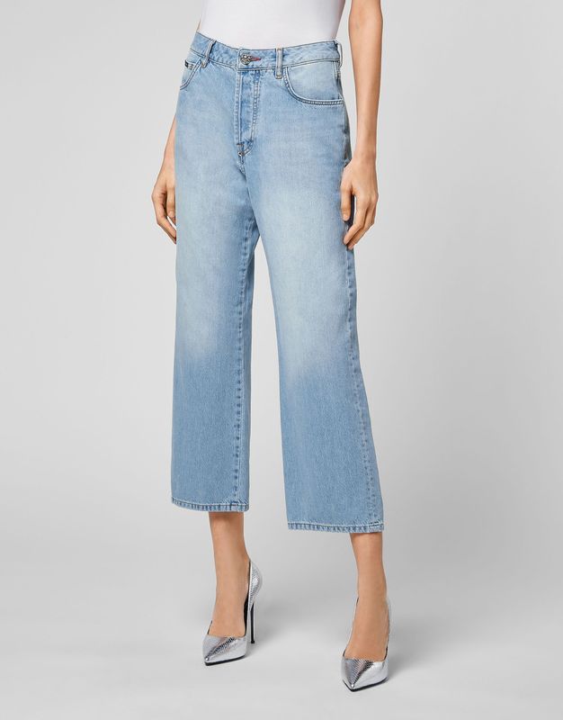 Denim Broek Losjes Iconic Plein