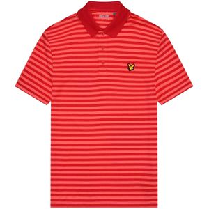 Lyle & Scott Heren Breed Gestreept Golf Poloshirt (Rood)
