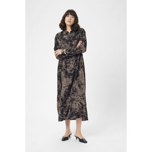 Kaffe - KAjamie - Jurk - Bruin - Oversized - Knoopsluiting - Maxi Lengte