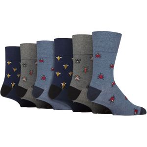 6 Paar Heren NON-ELASTISCHE Katoenen Rijke Noviteit Patroon Sokken