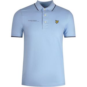 Lyle & Scott - Poloshirt - Blauw - Met Print en Getipte Kraag