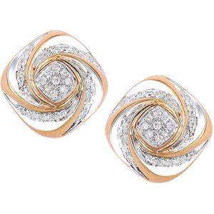 18kt rosÃ©gouden diamanten oorknopjes in twist-ontwerp