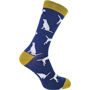 Mr Heron - Nieuwe bamboesokken voor heren met honden aan - Labrador (Marine)
