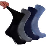 4-Pack Bamboe Diabetessokken Met Grip voor Mannen en Vrouwen