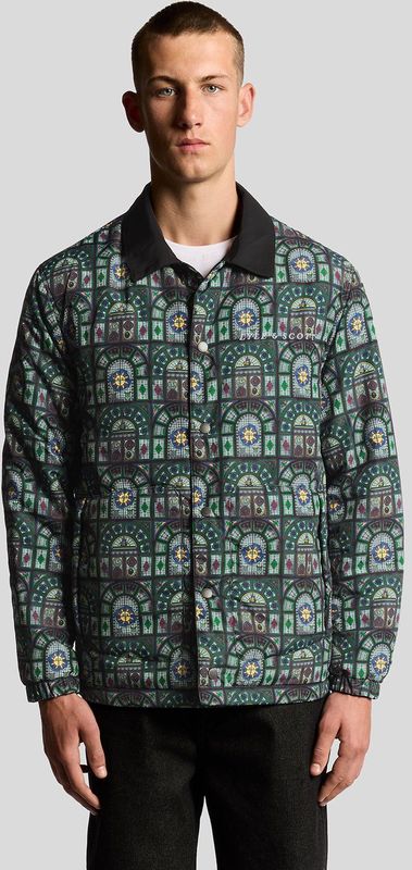 Lyle & Scott bedrukte omkeerbare jas - zwart