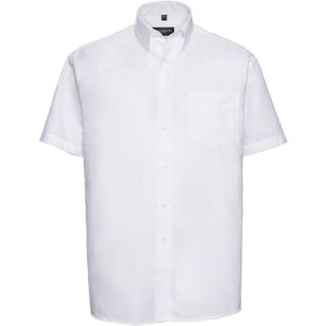 Russell Collection Heren Oxford Easy-Care overhemd met korte mouwen (Wit)