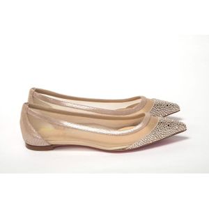 Crystal Flat Point Toe Schoen