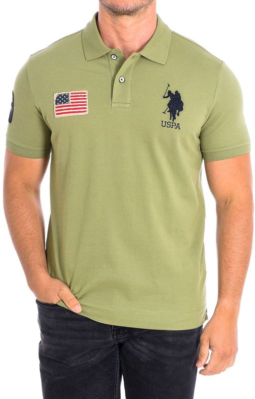 US Polo Assn. - Polo - Khaki - Korte Mouwen - Contrasterende Reverskraag