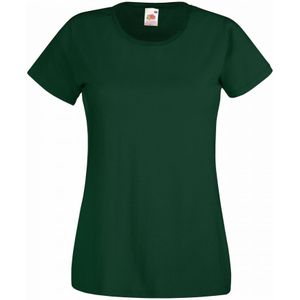Fruit of the Loom Dames/vrouwen Lady-Fit Valueweight Short Sleeve T-Shirt (Pak van 5) (Fles groen)