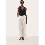 Part Two - RabiaPW - Bandplooibroek - Zwart/Natuurwit - Wide Leg