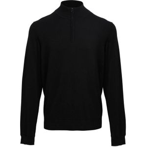 Premier Herenrits sweatshirt met halsopening (Zwart)