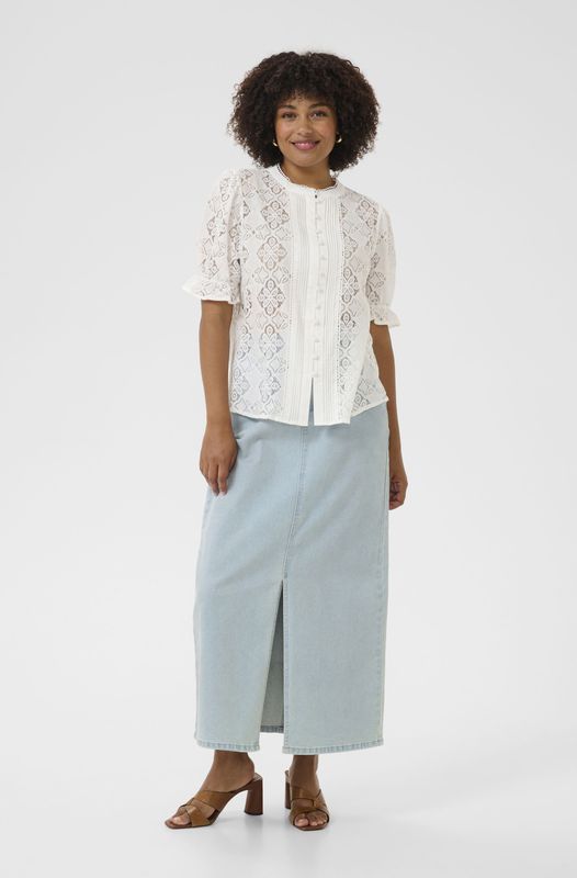 Cream - CRNatalie - Blouse - Wit - Wijde Blouse met Knoopsluiting