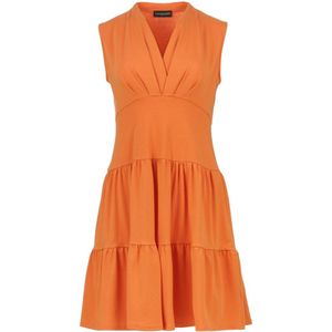 Jerseyjurk - Oranje - Mouwloos - V-hals