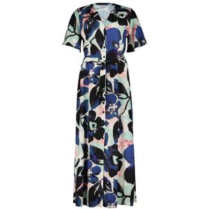 Didi gebloemde maxi jurk Nova blauw/mintgroen/wit