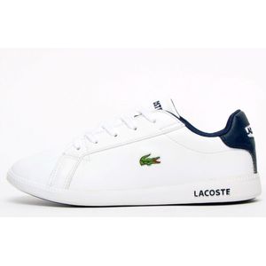Boy's Lacoste Children Graduate Trainers In White Navy - Maat 17.5