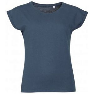 SOLS Dames/dames Melba T-shirt Met Platte Mouwen (Denim) - Maat L