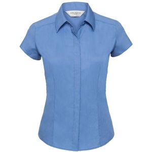 Russell Collectie Damesmuts Polycotton Makkelijk te onderhouden Gepast Poplin Shirt (Bedrijfsblauw)