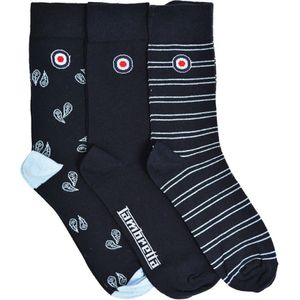 Lambretta Heren Sokken Assorti (Marine, Licht Blauw)