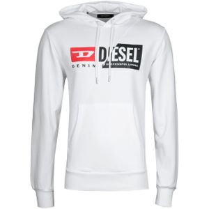 Men's Diesel S-Girk Cuty Felpa Hoodie in White