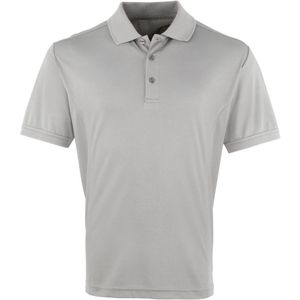 Premier Heren Coolchecker Pique korte mouw Polo T-Shirt (Zilver)