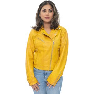 Dames - Leren Biker Brando Jas - Zwart