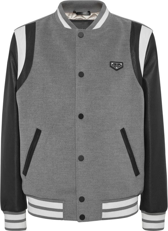 Philipp Plein - Composed Bomber Jacket - Grijs - Heren - Wolmix