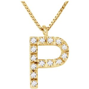 Collar ABC Diamonds 0,07 Cts letter ""O"" 18 karaats geel goud