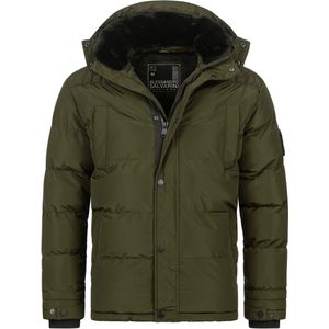 Alessandro Salvarini heren winterjas AS-326 met teddyvoering en afneembare capuchon
