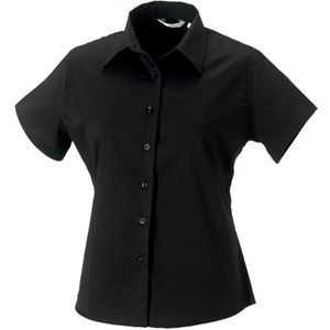 Russell Collectie Dames/Dames Korte Mouwen Klassiek Twill Shirt (Zwart)