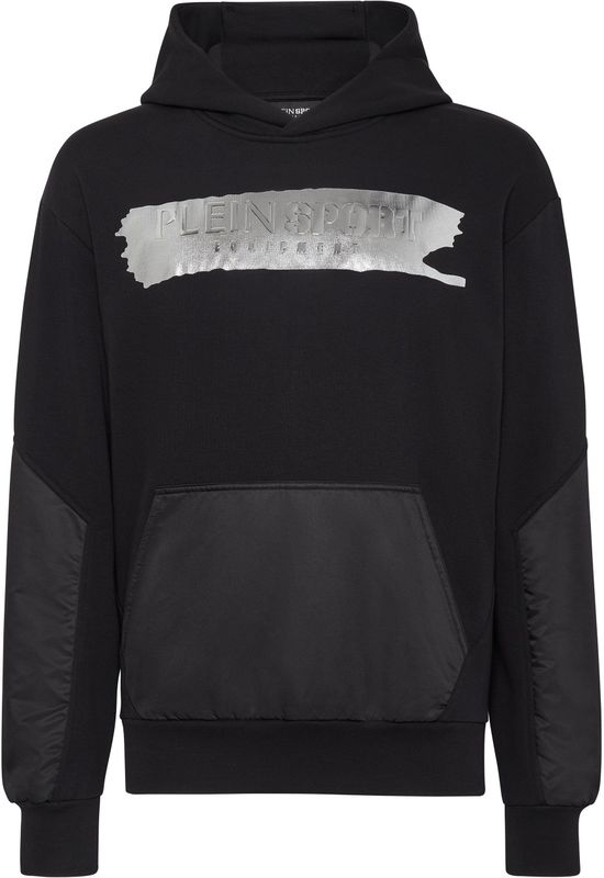 Plein Sport, Heren, Sweatshirts & Hoodies, Zwart, Maat: XS Katoen,