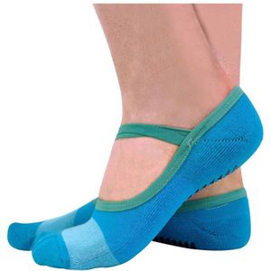 Set Van 2 Antislip Yogasokken Voor Dames Met Bandjes - Blauw - Maat 37-39.5