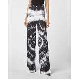 Philipp Plein - Monochrome Tie-dye High Waist Palazzo Broek - Zwart - Dames