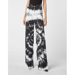 Philipp Plein - Monochrome Tie-dye High Waist Palazzo Broek - Zwart - Dames