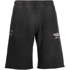 Off-white Wave Off Sweatshorts Zwart